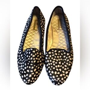 Birdies Blackbird loafers Calf hair with leopard print Size 6.5